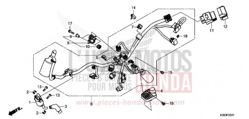 KABELBAUM (CRF125F/FB K) CRF125FK de 2019